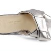 PAUL GREEN Womens Slide Sandals Leather Lined Aluminium-1