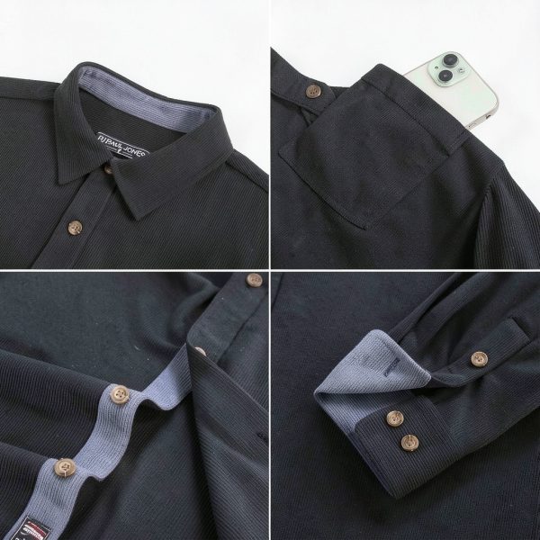 Mens Corduroy Button Down Shirt Soft Wrinkle Resistant-5