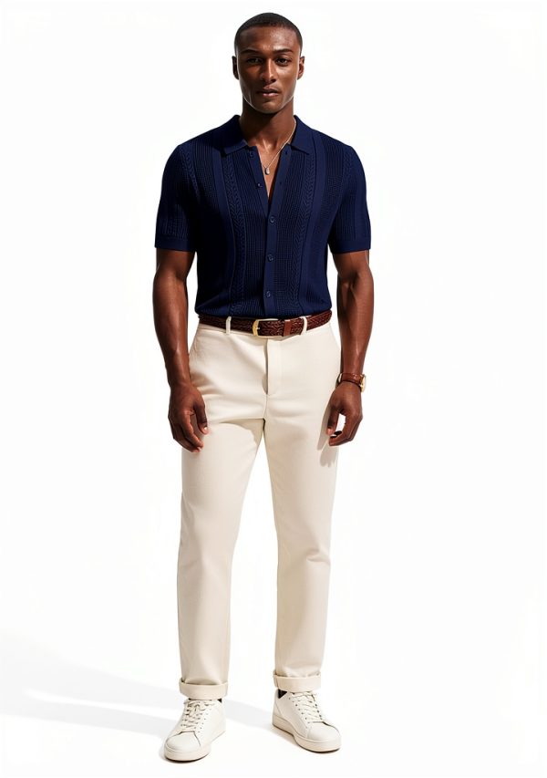 PJ Paul Jones Mens Knit Button Down Shirt Soft Stretch-5