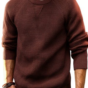 PJ Paul Jones Mens Waffle Sweater Soft Knit Crewneck-0