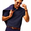 Men's Polo Shirt Soft Pique Knit Classic Collar Versatile-1