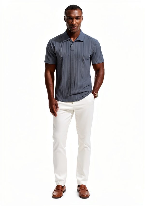 Mens Polo Shirt Soft Pique Knit Classic Collar Sizes Colors-5