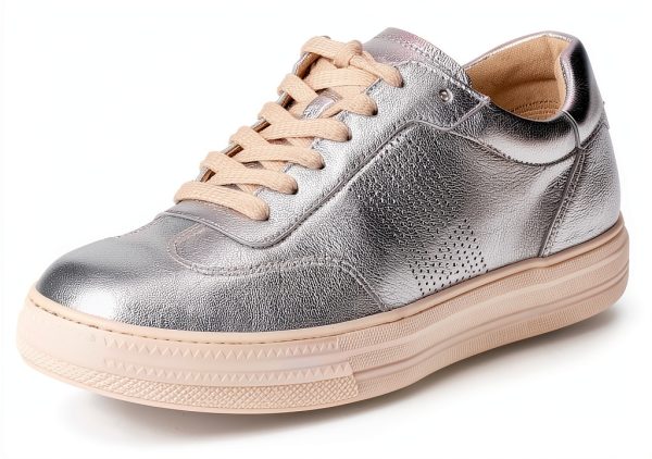 Paul Green Womens Leather Shoes Comfortable Footbed Silver-1