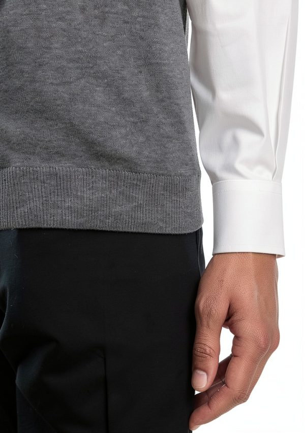 Supima Cotton Mens Tank Shirt V-Neck Pullover Fully-3