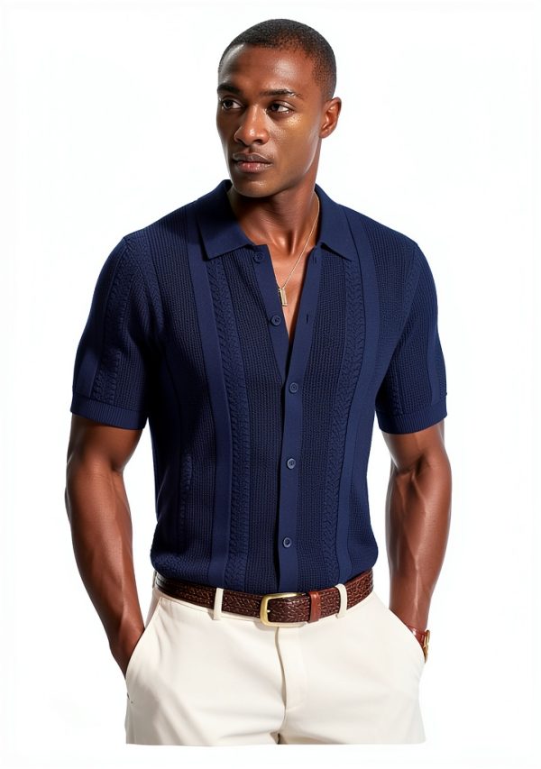 PJ Paul Jones Mens Knit Button Down Shirt Soft Stretch-4