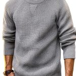 PJ Paul Jones Mens Waffle Sweater Soft Knit Crewneck-0