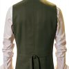 Men's Tweed Vest Retro Design Slim Fit Army Green Coffee-1