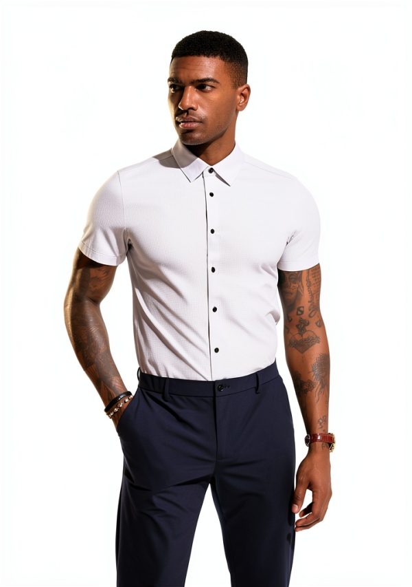 PJ Paul Jones Mens Short Sleeve Button Down Shirt-1