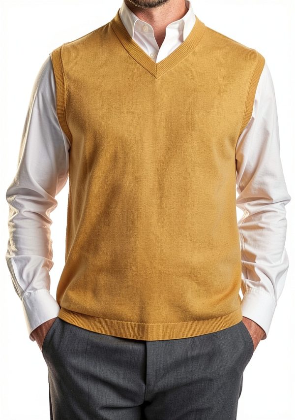 Men Supima Cotton V Neck Tank Shirt Fully Fashioned Fit-1