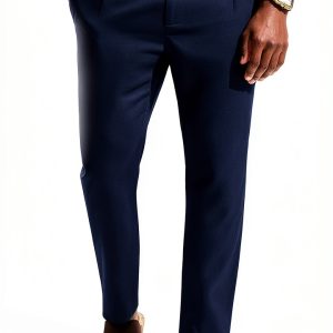 Mens Linen Pants Breathable Casual Elastic Waistband-0