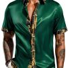 Mens Satin Silk Hawaiian Shirt Lightweight Summer Casual-0