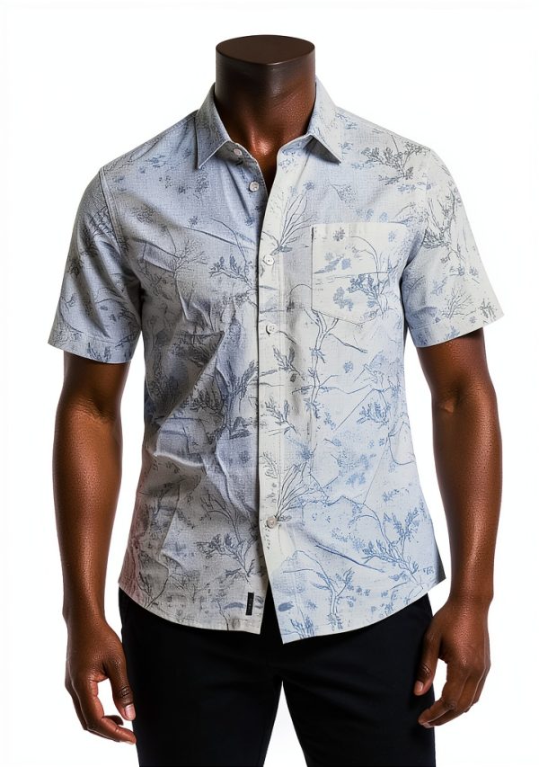 Mens Hawaiian Shirt Polyester Tropical Print Short Sleeve-4