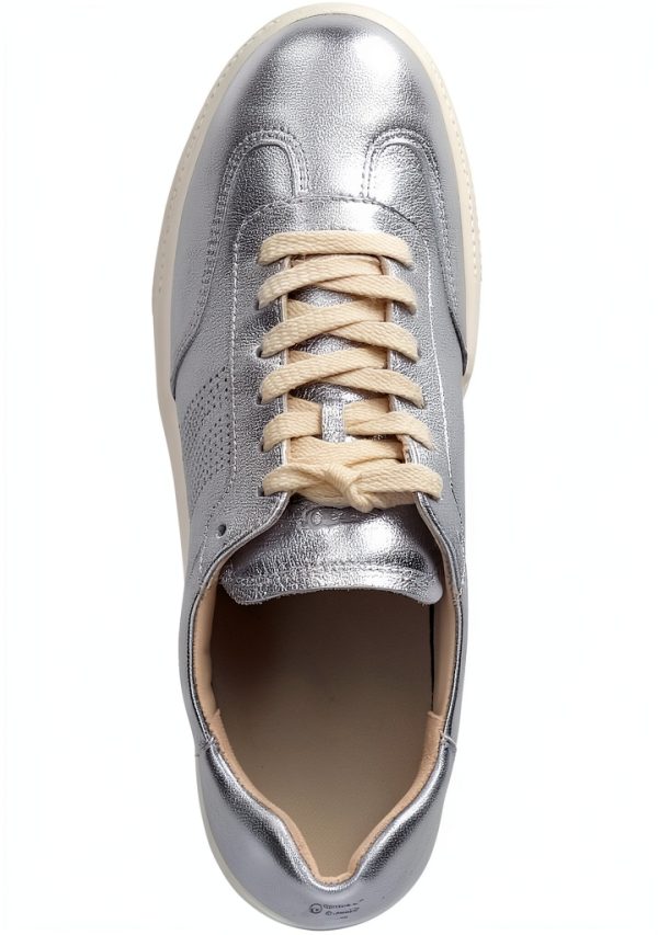 Paul Green Womens Leather Shoes Comfortable Footbed Silver-5