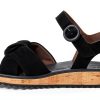 Paul Green Womens Black Suede Sandals Leather Lined-3