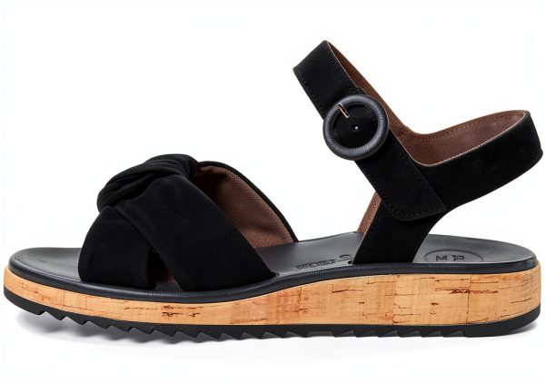 Paul Green Womens Black Suede Sandals Leather Lined-3