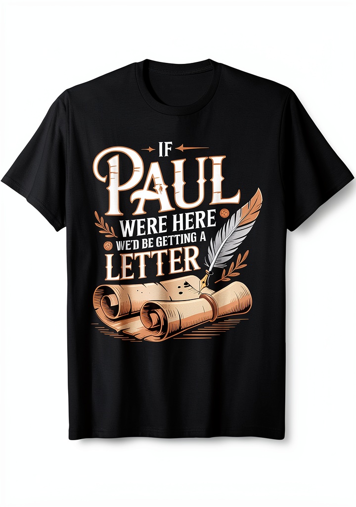 Christian novelty t-shirt with funny Bible quote design being worn in casual outdoor setting
