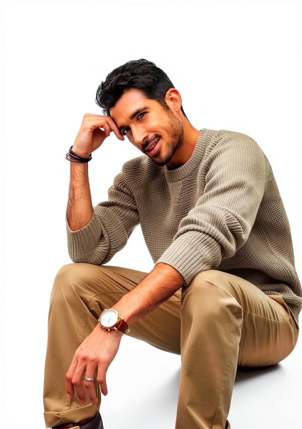 PJ Paul Jones Mens Waffle Sweater Soft Knit Crewneck-3