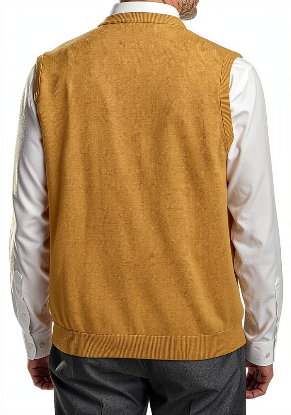 Men Supima Cotton V Neck Tank Shirt Fully Fashioned Fit-4