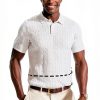 PJ PAUL JONES Mens Textured Knit Polo Shirts Lyocell Fabric-2