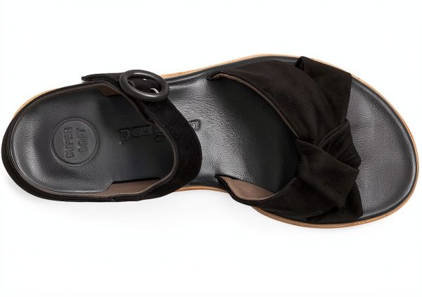 Paul Green Womens Black Suede Sandals Leather Lined-1