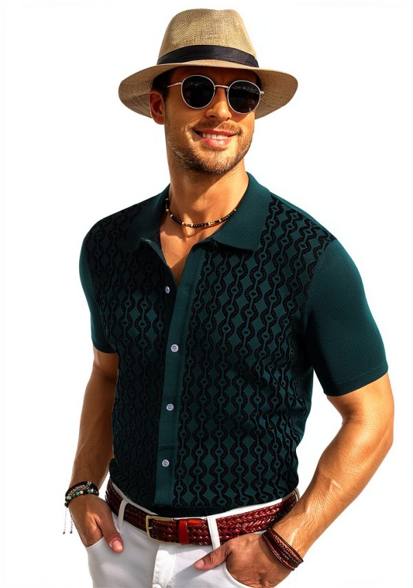 Mens Polo Shirt PJ Paul Jones Contrast Design Stretch Fit-3