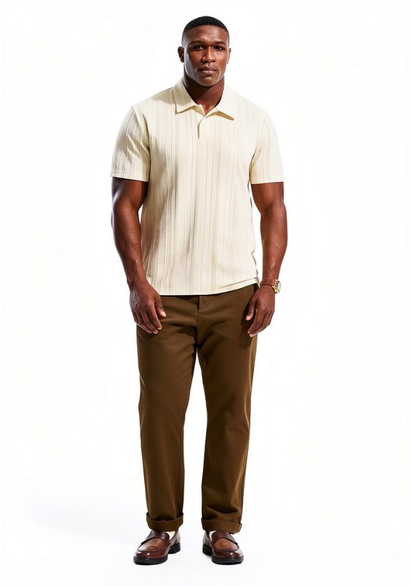 Men's Polo Shirt Soft Pique Knit Classic Collar Versatile-5