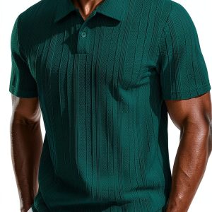 Men's Polo Shirt Soft Pique Knit Classic Collar Comfort Fit-0