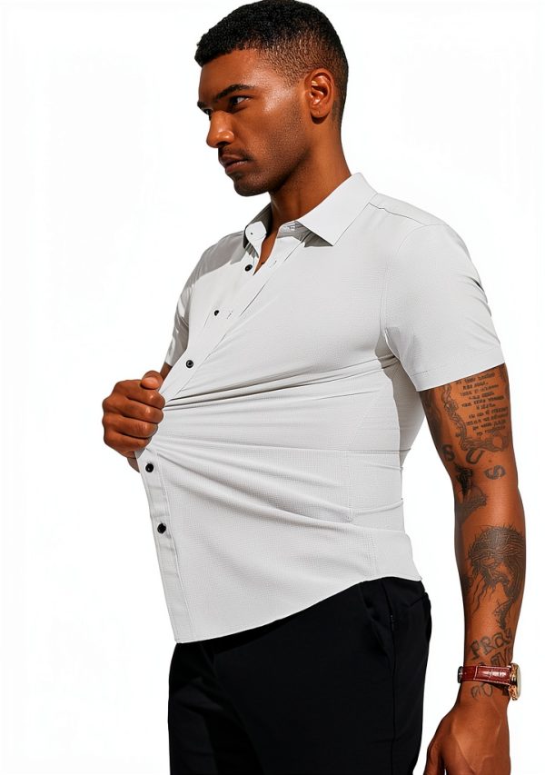 PJ Paul Jones Mens Short Sleeve Button Down Shirt-3