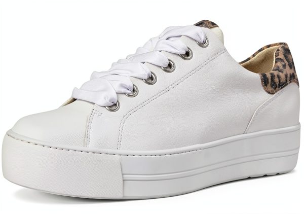 Paul Green Womens Sneakers Leather Lined White Almond Combo-6