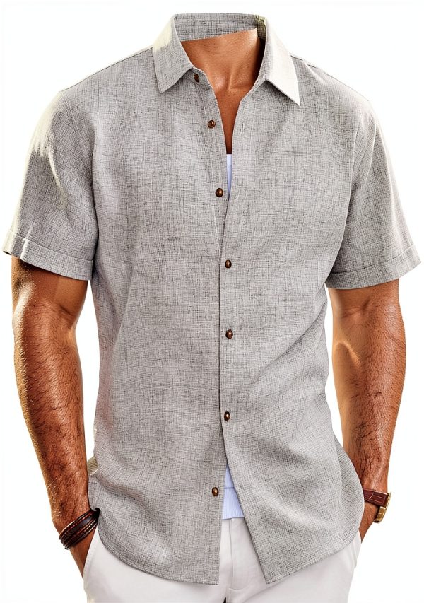 Mens Button Down Shirt Premium Fabric Classic Collar-0