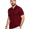 Mens Textured Polo Shirt Soft Fabric Classic Design Colors-2