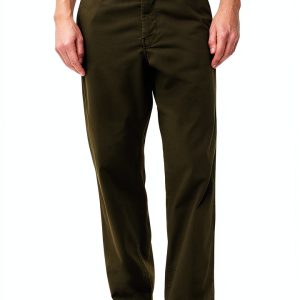 Mens Casual Pants Lightweight Stretch Twill Dark Green-0
