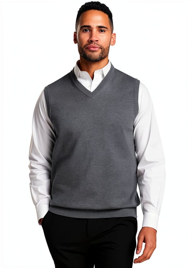 Supima Cotton Mens Tank Shirt V-Neck Pullover Fully-1
