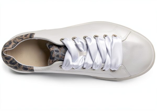 Paul Green Womens Sneakers Leather Lined White Almond Combo-1