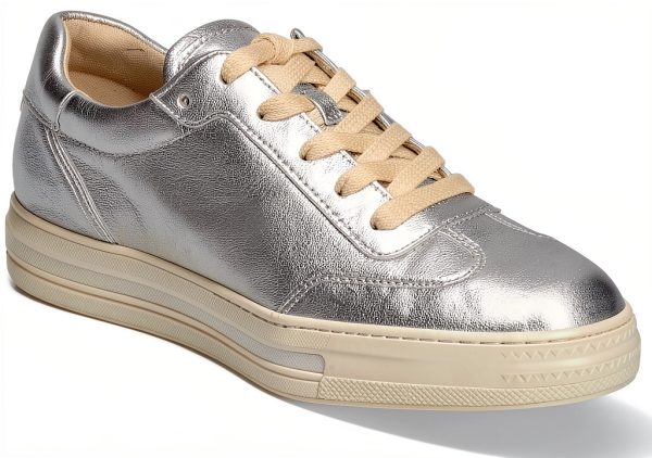 Paul Green Womens Leather Shoes Comfortable Footbed Silver-4