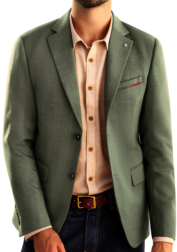 Mens blazer in Black color with removable brooch on lapel