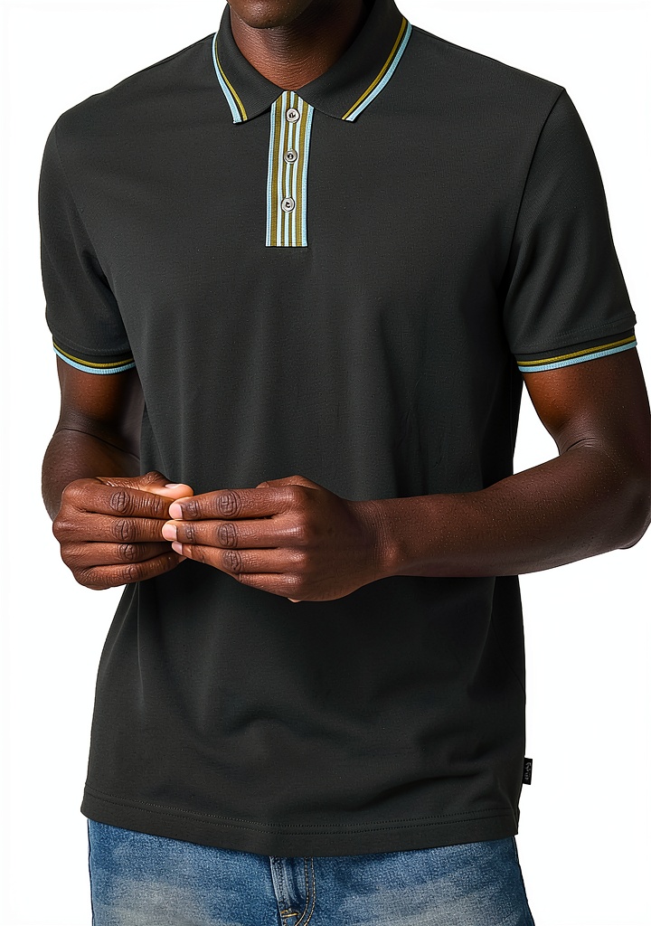 Paul Smith polo shirt showing Broad Stripe Zebra embroidery on chest