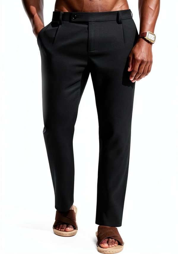 Mens Linen Pants Soft Breathable Casual Wear Multiple Colors-0