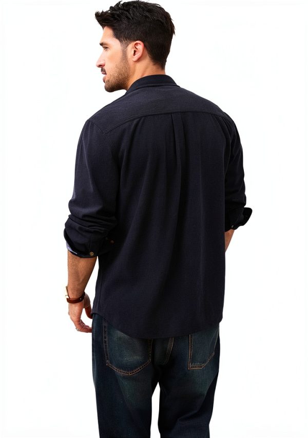 Mens Corduroy Button Down Shirt Soft Wrinkle Resistant-4