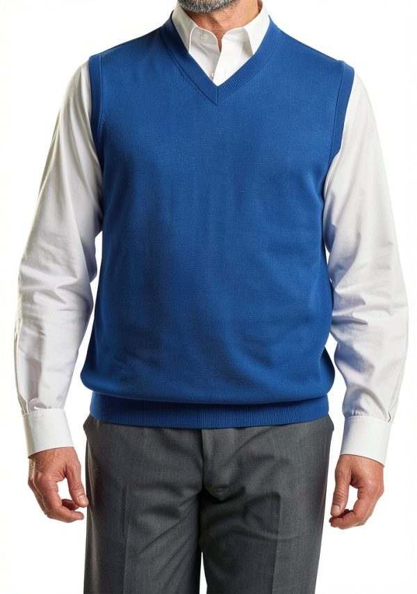 Men Supima Cotton V Neck Tank Shirt Fully Fashioned Fit-1