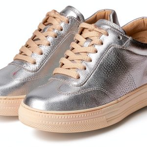 Paul Green Womens Leather Shoes Comfortable Footbed Silver-0