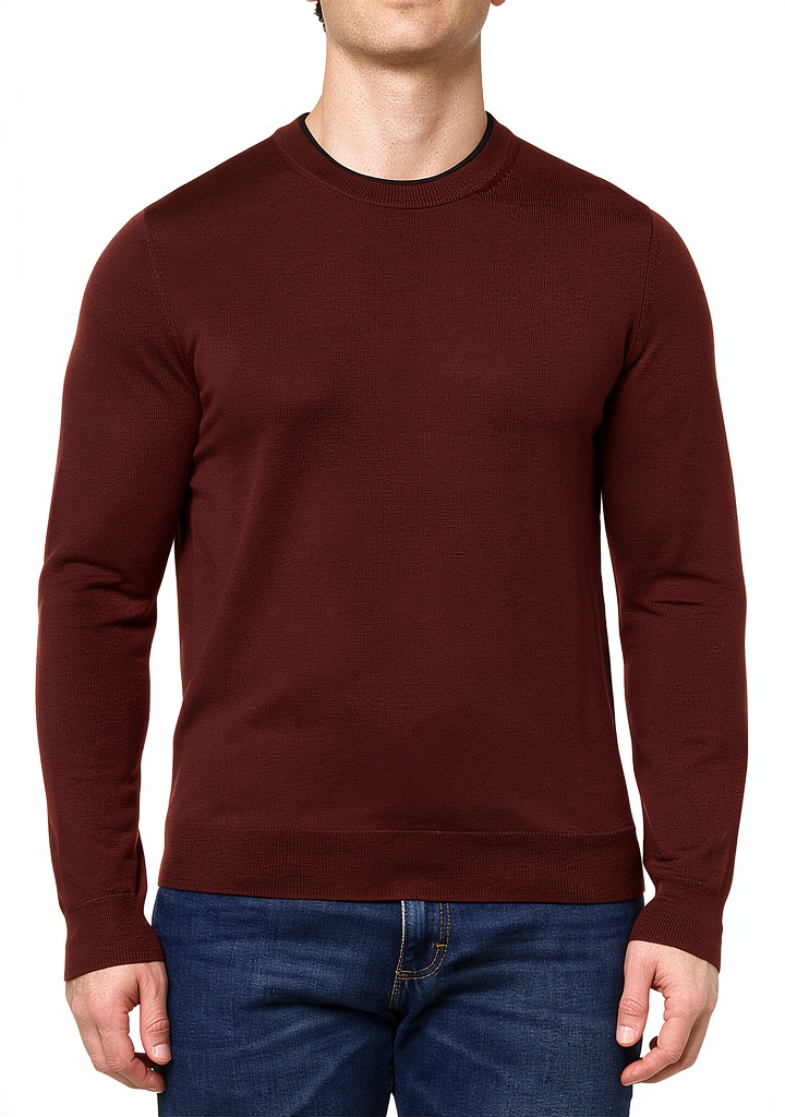 PS Paul Smith Men's Pullover Sweater in Blood color on a man