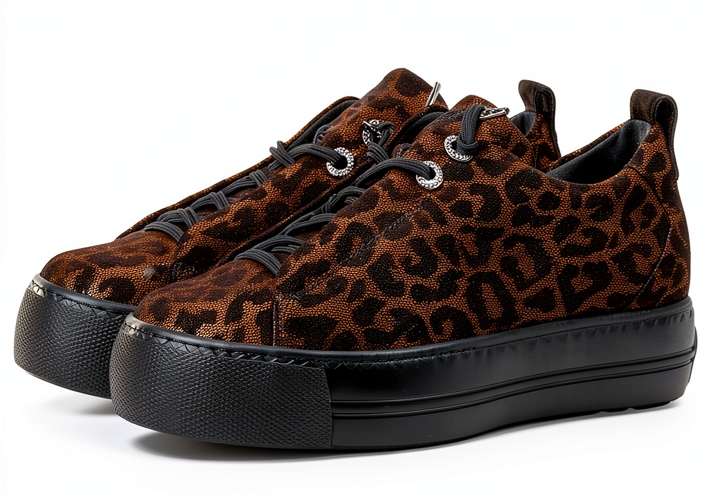 Paul Green Leo Bronze Glossy sneakers showcasing elastic laces and monochrome design