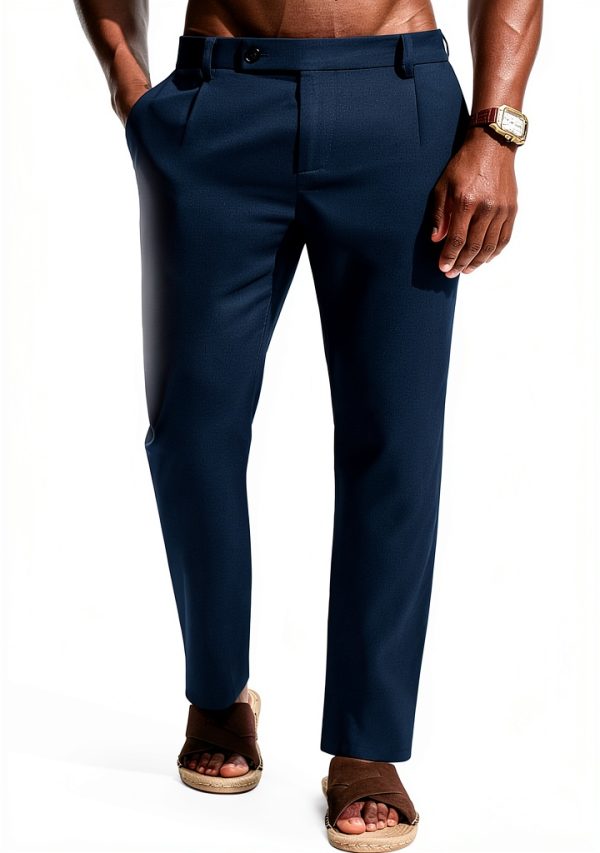 Mens Linen Pants Soft Breathable Casual Wear Army Green-0