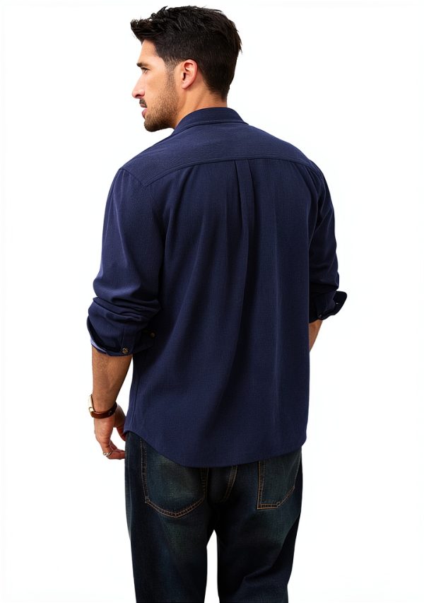 Mens Corduroy Button Down Shirt Soft Wrinkle Resistant-4
