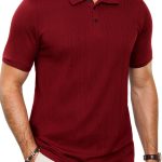 Mens Textured Polo Shirt Soft Fabric Classic Design Colors-0