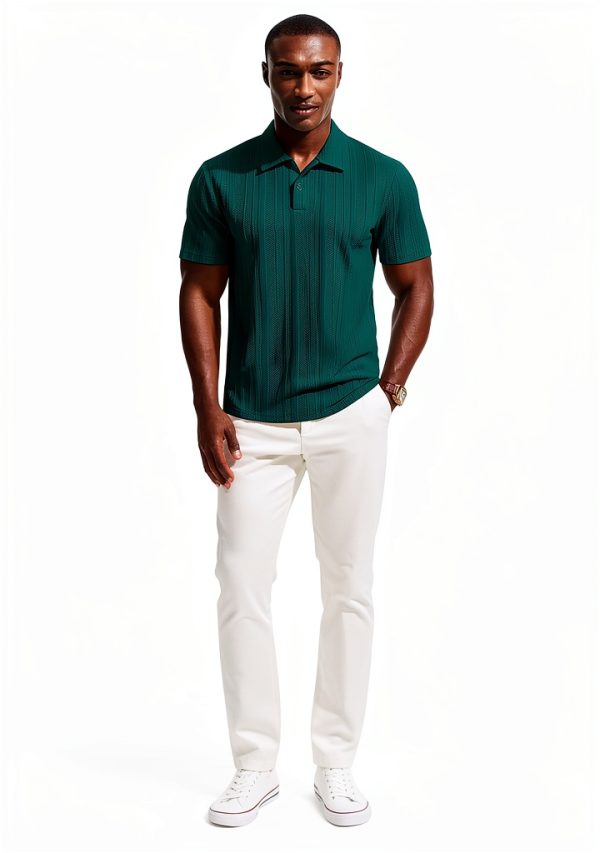Men's Polo Shirt Soft Pique Knit Classic Collar Comfort Fit-5