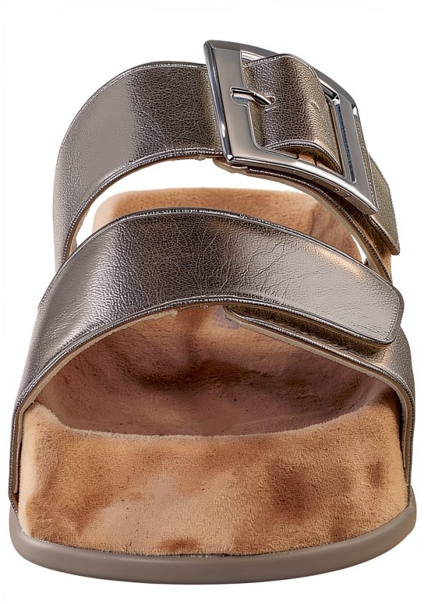 Paul Green Womens Gold Vegan Leather Sandals Size 7-2