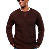 PJ Paul Jones Mens Waffle Sweater Soft Knit Crewneck-2