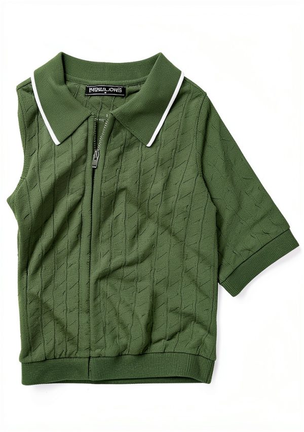 PJ Paul Jones Mens Knit Polo Shirt Quarter Zip Comfortable-4